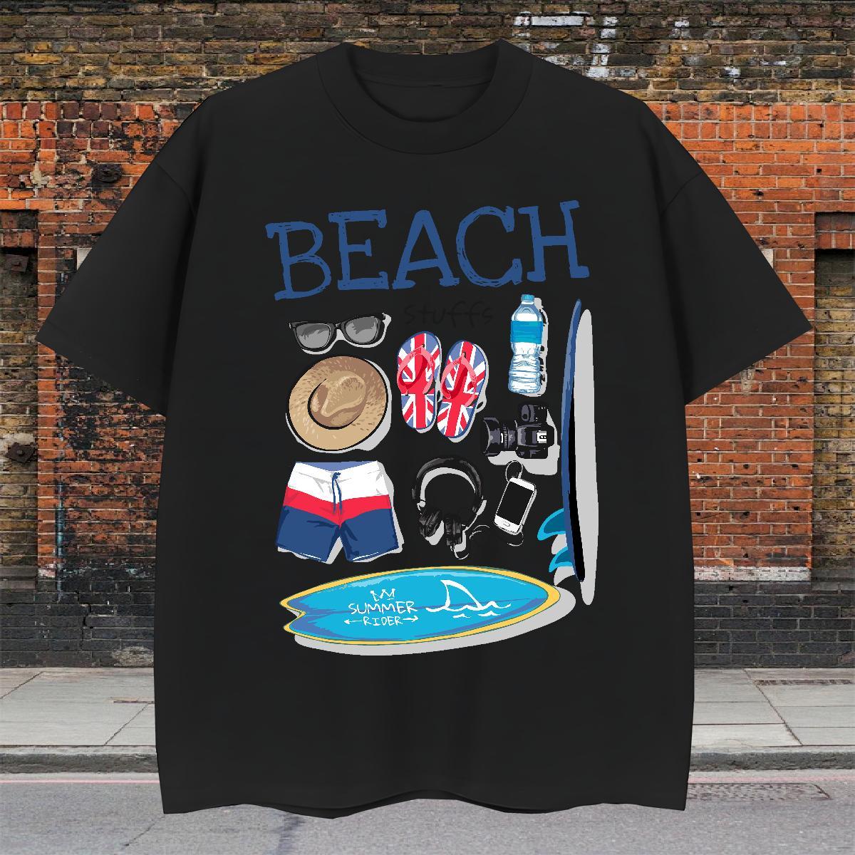 Cool Design Men Tees Hip Hop 230g Cotton Floral Print Crew Neck Breathable letter Men T Shirts Casual New Clothes