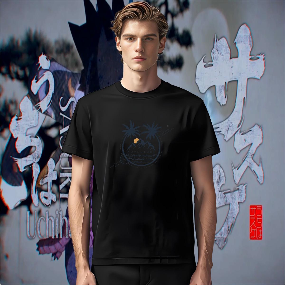 Cool Men Tees Street Wear 230g Pure Cotton Anime Breathable Short Sleeve sun Mens T Shirts DIY Customized Tee Shirt