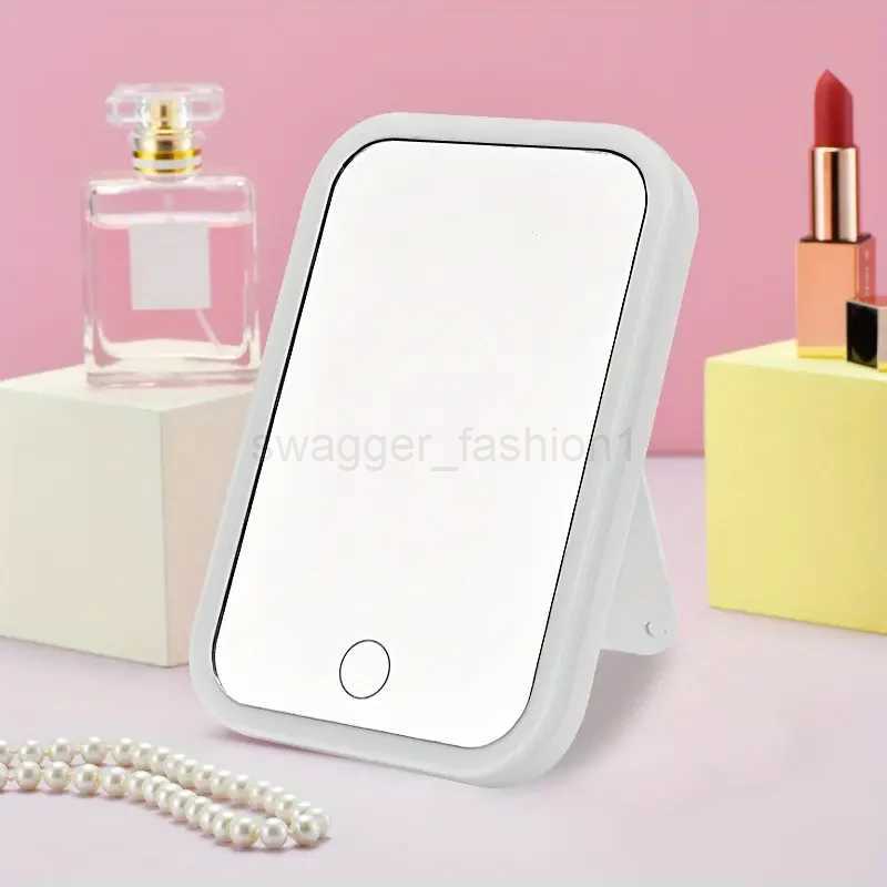 Cute Desktop Makeup Mirror with Light LED Large-sized Vanity Mirror Foldable and Portable Makeup MirrorXJ240813