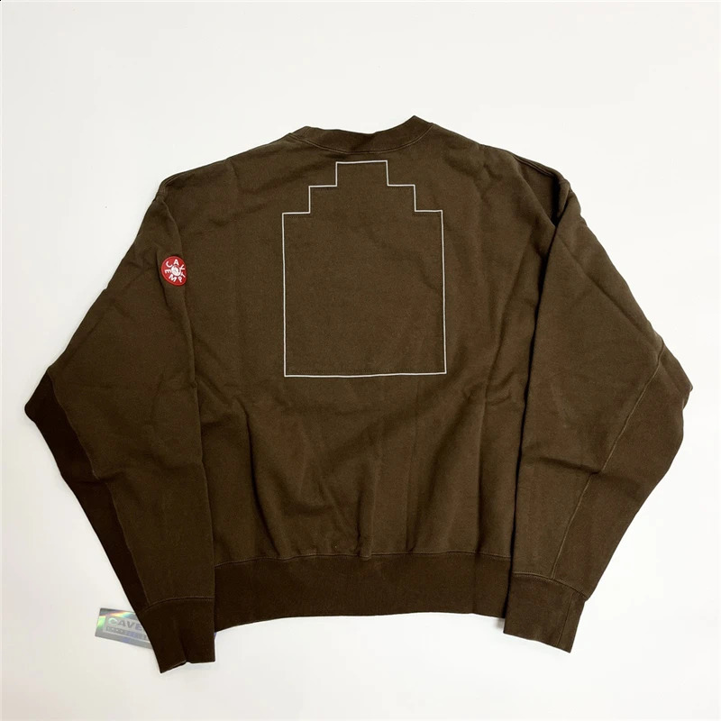 Batik Patchwork Brown Embroidery CAVEMPT C.E Sweatshirts Men Woman Top Version Washed Crewneck Cav Empt Crewneck 240813