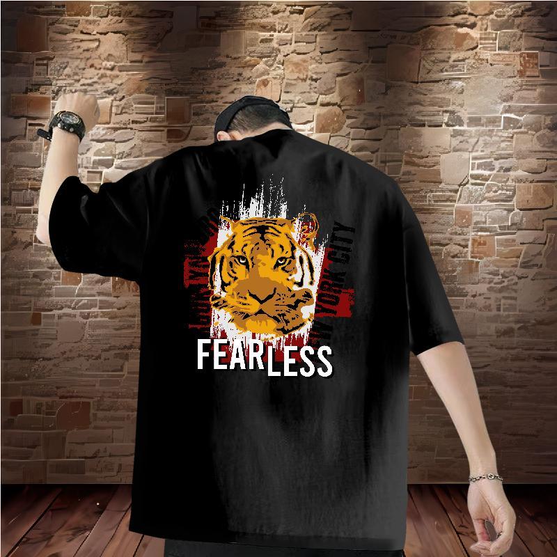 2024 Men Clothes T-Shirt Casual 100% Cotton 230g Tops Round Neck Short Sleeve Free Shipping Men T Shirts Custom Print Oversized