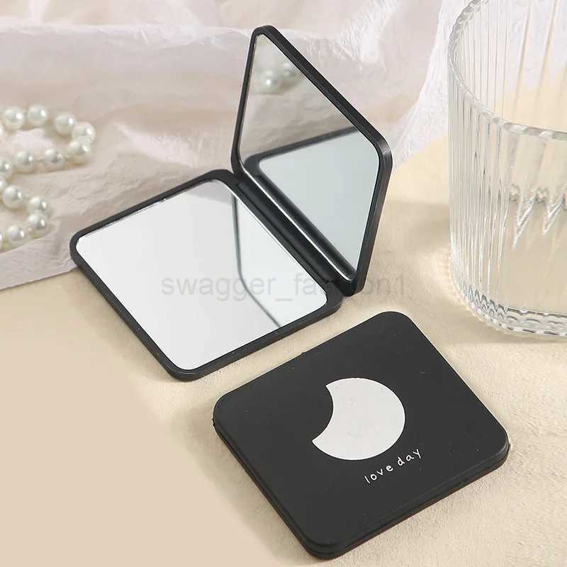 Foldable Makeup Mirror Mini Square Makeup Vanity Mirror Portable Hand Mirrors Double-sided Compact Mirror Pocket Cosmetic MirrorXJ240813