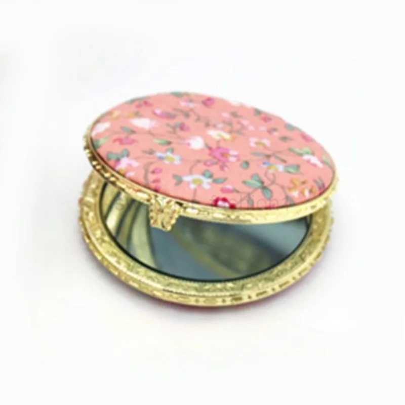 Pocket Floral Mirror Mini Makeup Compact Portable Two-side Folding Make Up Mirror Women Vintage Cosmetic Make Up For GiftXJ240813