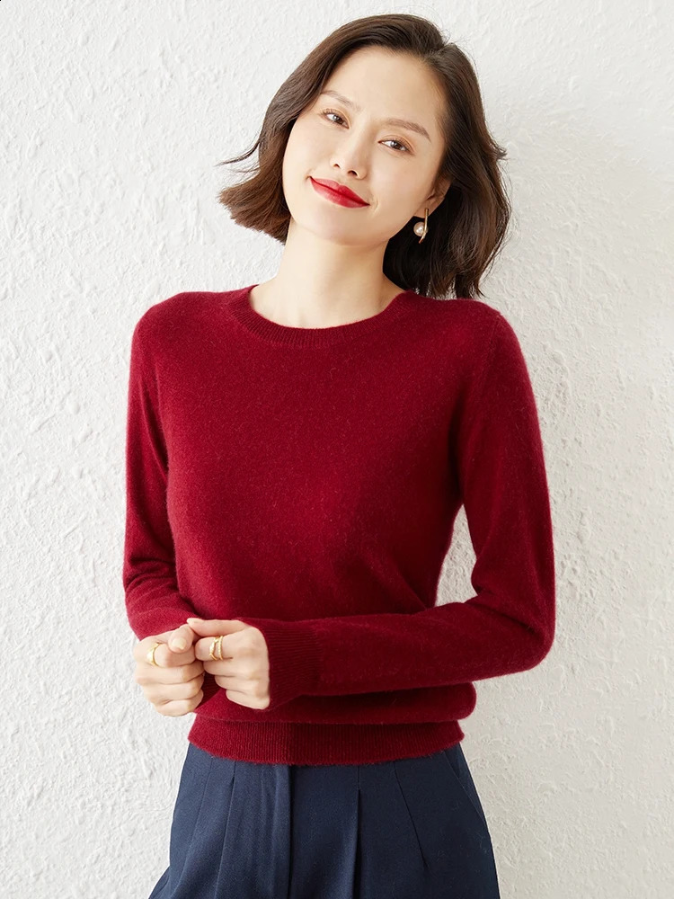 CAIXINGLE Classic style s Of Wool Sweater Round Collar Fashion On The Solid Color Long Sleeve Knitted Pullover S-XXXL 240812