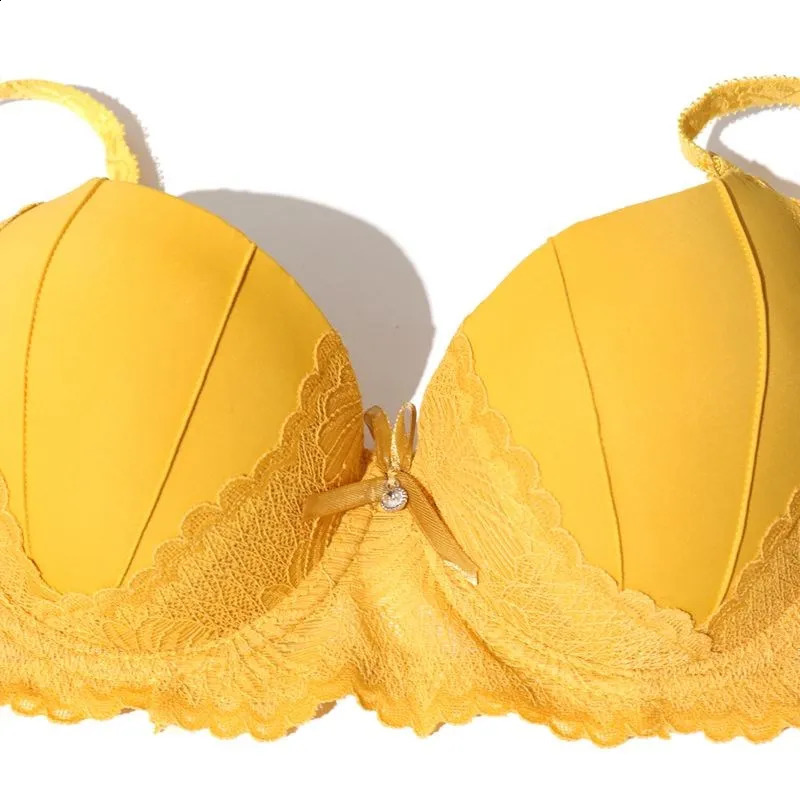 Beauwear Hand Shap Foam Pad Bra Push Up Solid Color Floral Lace Bras for Women Underwire Brassiere 75B 80B 85B 240812