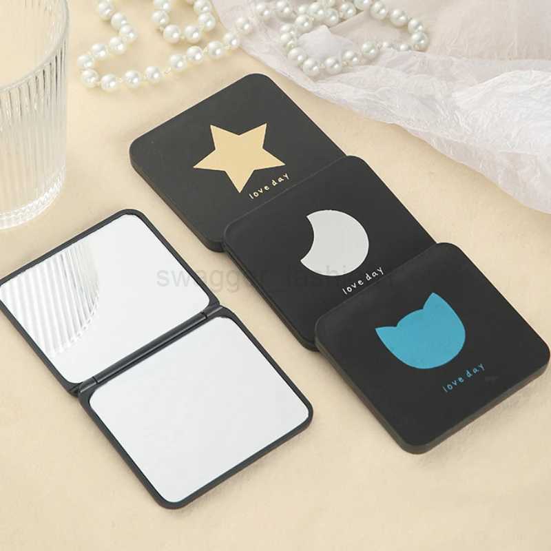Foldable Makeup Mirror Mini Square Makeup Vanity Mirror Portable Hand Mirrors Double-sided Compact Mirror Pocket Cosmetic MirrorXJ240813