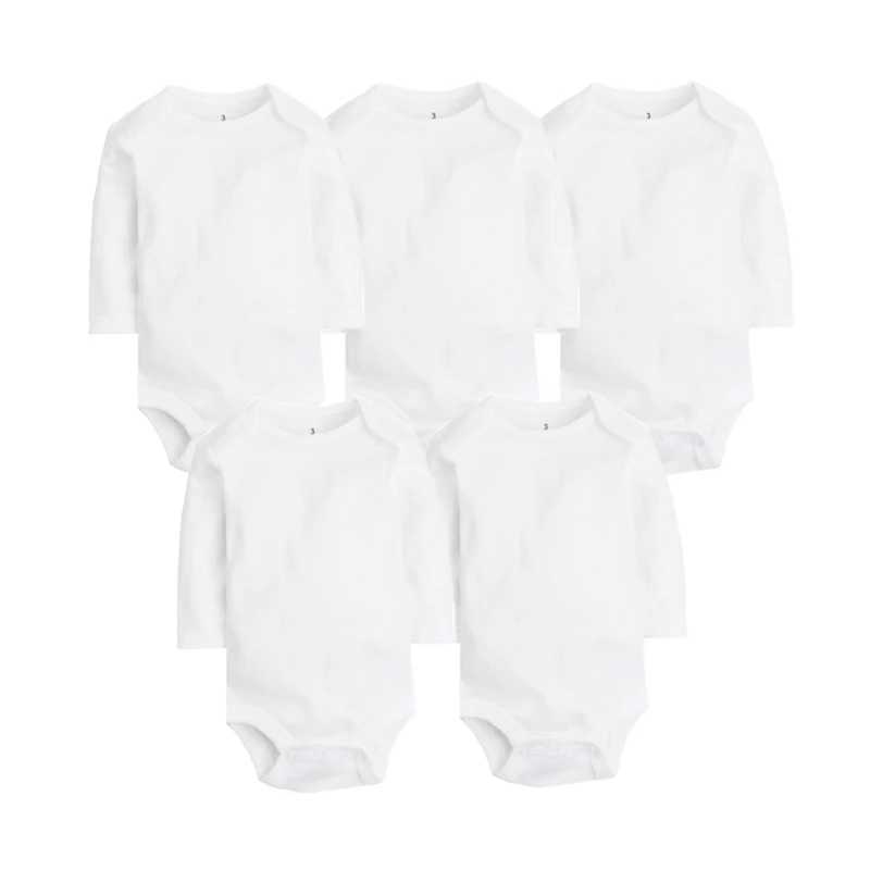 5/10 pieces/large quantity of newborn baby clothing 2023 summer baby boys and girls clothing 100% pure cotton white baby tight fitting clothes and jum