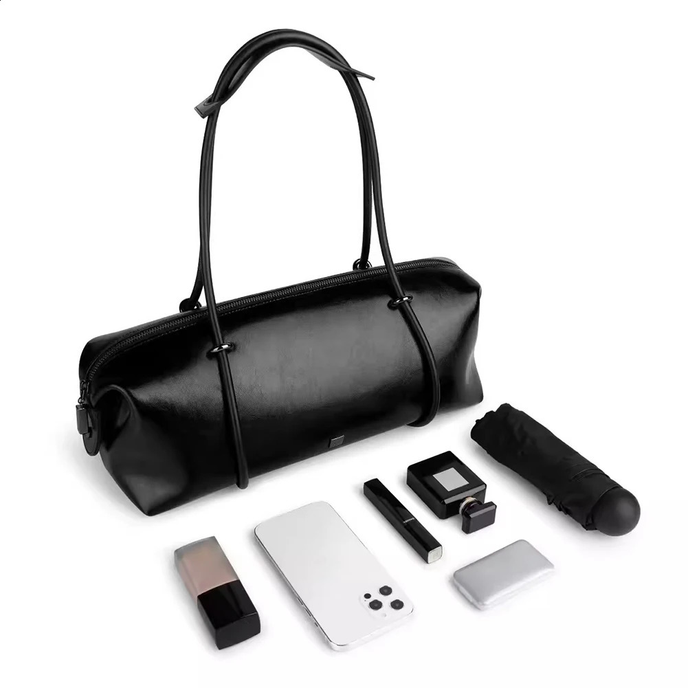 Womens Fashion Armrest Bag Large Capacity PU Boston Pillow Casual Clutch Handbag Solid Color Zipper Closed Vacation Party 240813