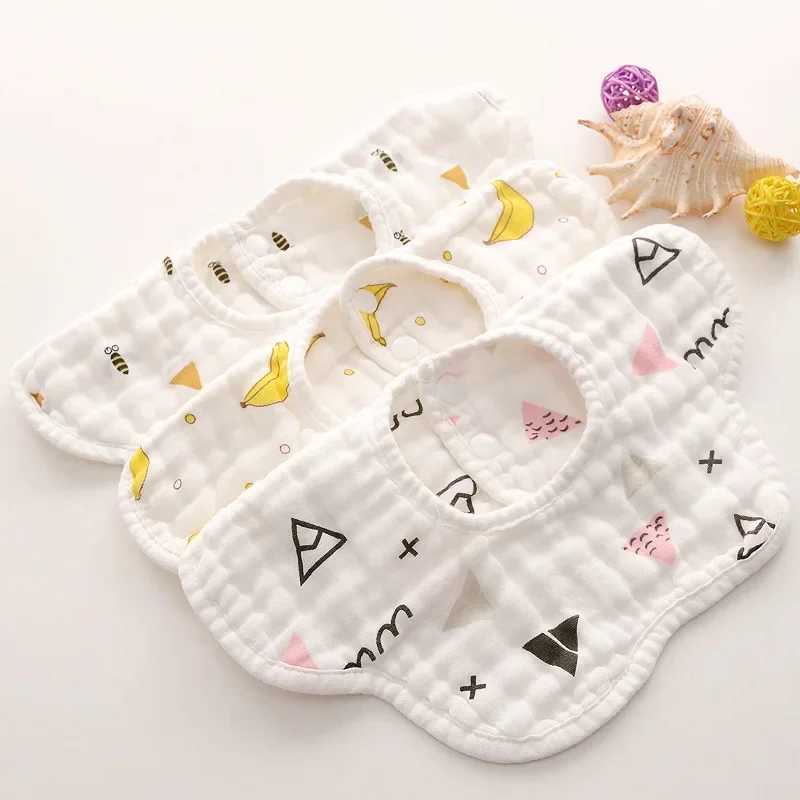 Bibs Burp Cloths Baby Bibs 360 Degree Rotation 8 Layers Gauze Muslin Baby Kids Bandana Burp Cloth Soft Newborn Infant Saliva Towel Baby StuffL4812