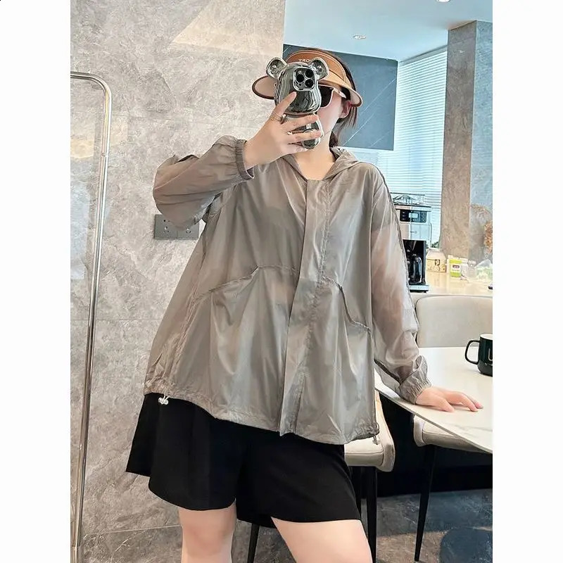 Oversized Summer Simplicity Zipper Solid Color O-neck Long Sleeve Tops Women Clothing All-match Patchwork Cardigan Coat 240812