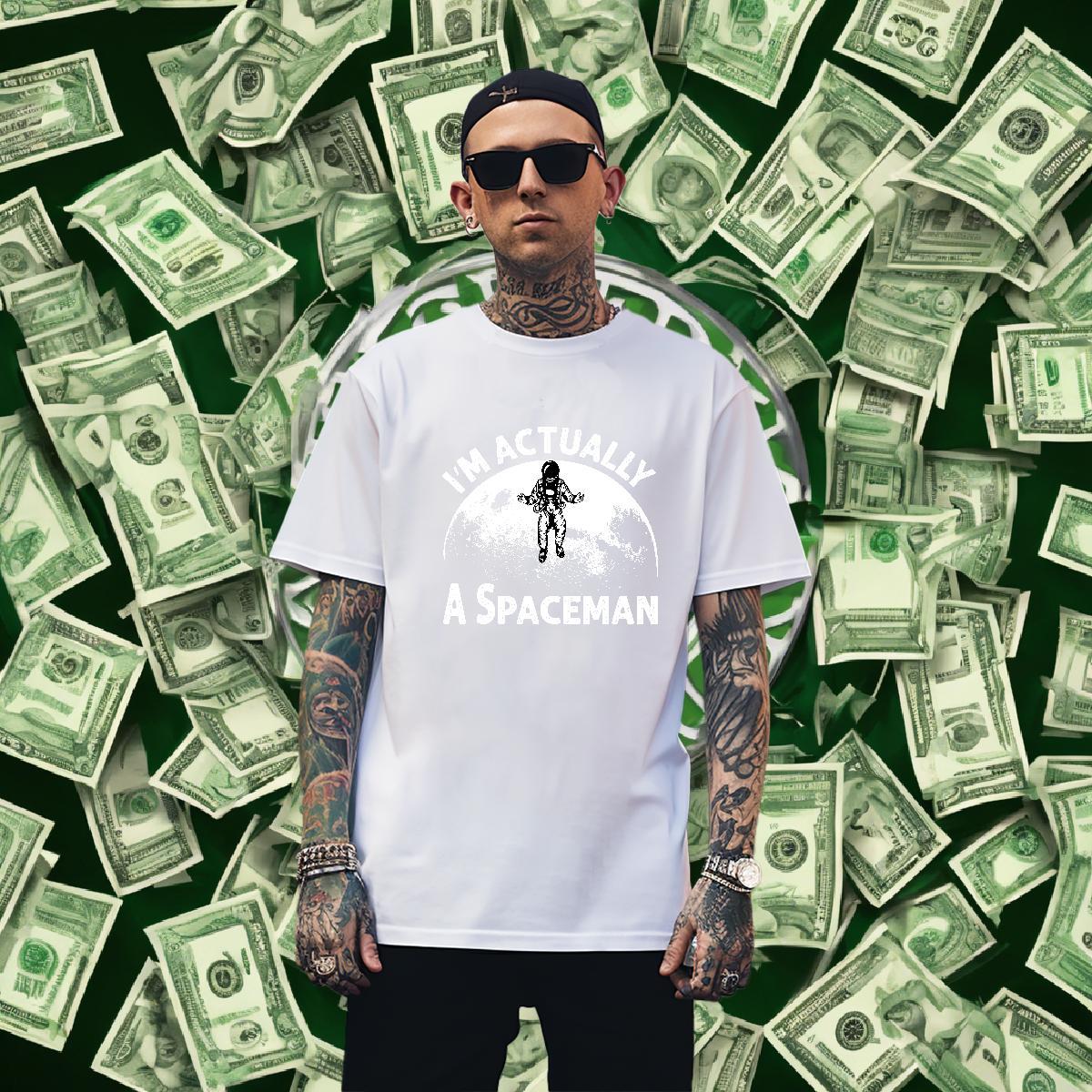 Men T Shirts 230g Cotton universe Casual Daily Wear Breathable Crew Neck Cartoon Printing L-4XL Tshirts New Designer Loose Clothes