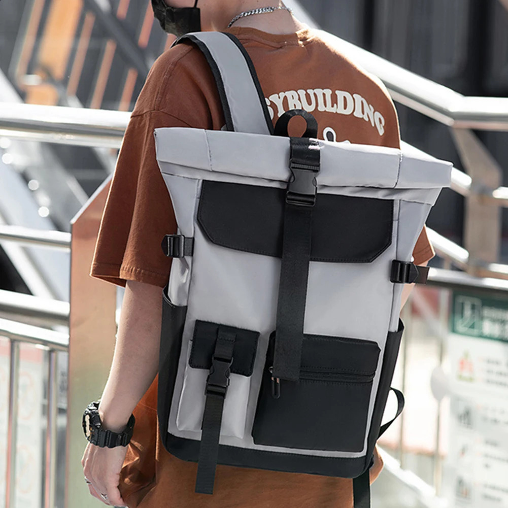 Waterproof travel backpack large capacity mens business laptop roll up bag for outdoor and camping 240813