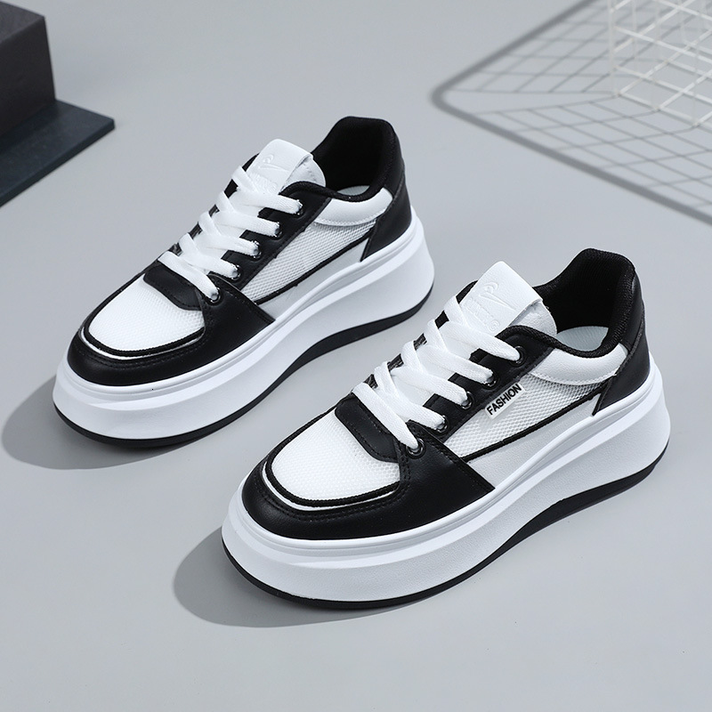 Ddmysports S New Little White Women S Versatile Casual Spring Summer Trendy Board Shoes Elevated Thick Sole Breathable Outdoor