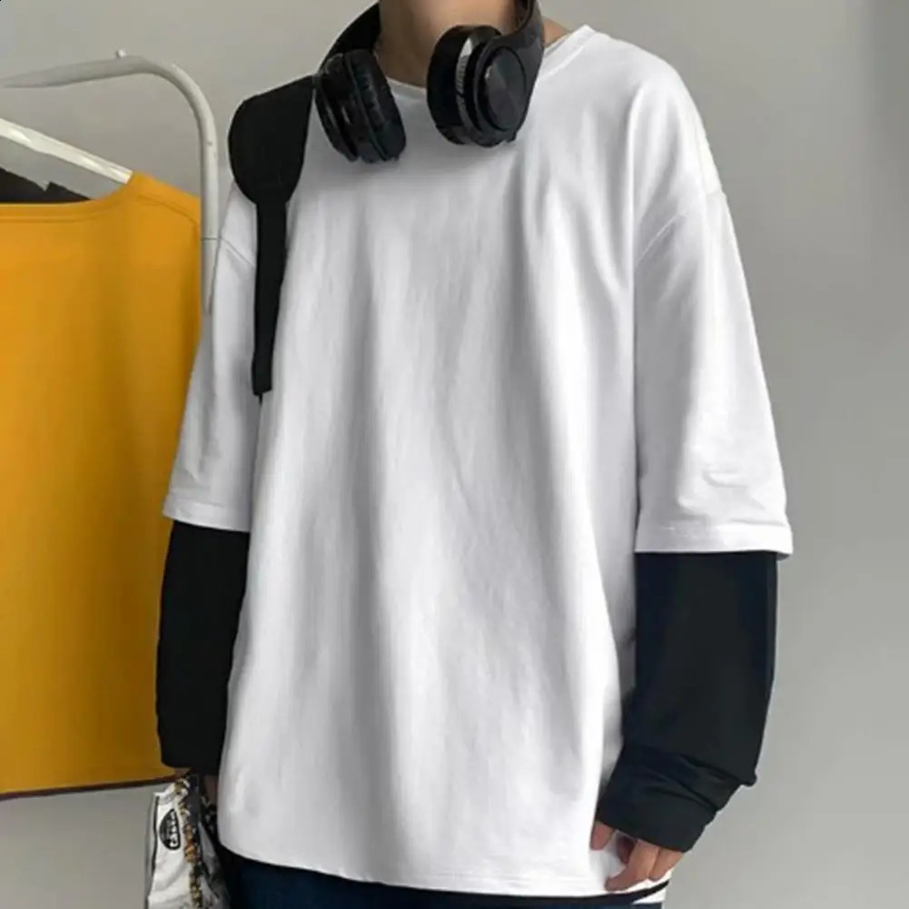 Chic Spring T-shirt Casual Men T-shirt Long Sleeves Thermal Plus Size Comfortable Spring T-shirt 240812