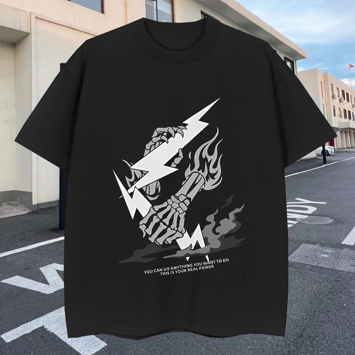 Comfortable Men Tshirts Daily Outfit 230g Pure Cotton Custom Cartoon Breathable Crew Neck letter Mens T Shirts Wholesale Tops