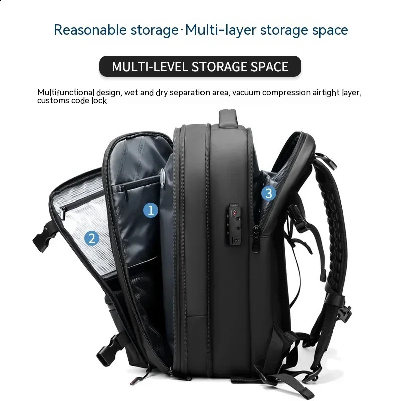 Womens 19 inch laptop backpack vacuum compression travel business large capacity school expansion outdoor bag 240813