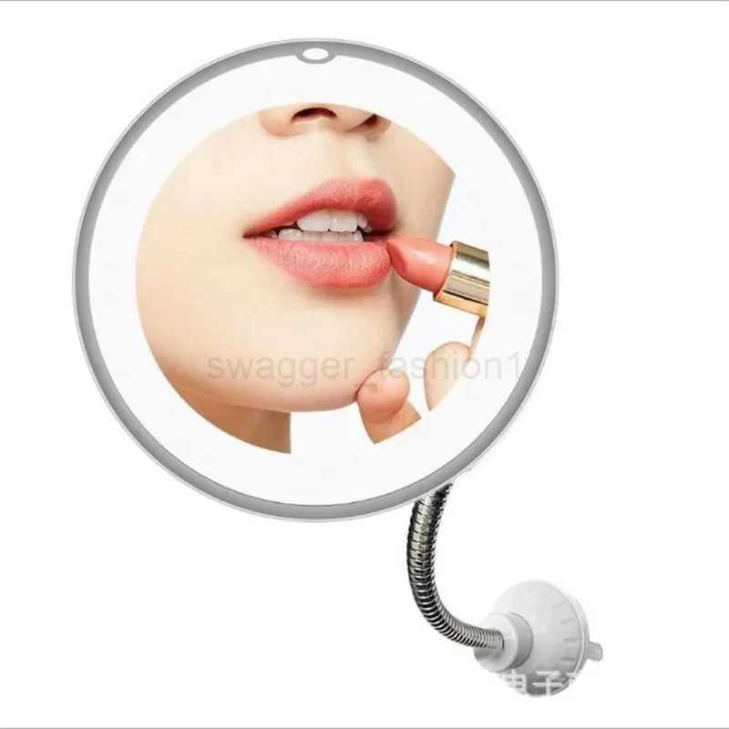 Flexible Makeup Mirror 10X Magnifying Mirrors LED Lighted Touch Screen Vanity Mirror Portable Dressing Table Cosmetic MirrorsXJ240813