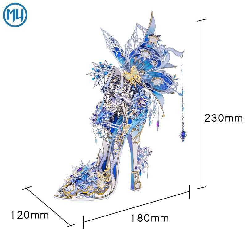 MU Snow Love Magic Crystal Shoes 3D Metal Puzzle Assembly Model Handmade DIY Y240812