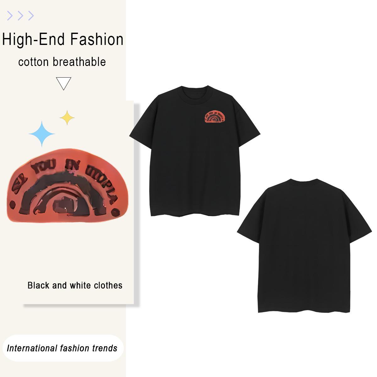 T-Shirts for Men 230g Pure Cotton eyes Sports Casual Short Sleeve O-Neck Custom Printed Tshirts Fashion New Classic Clothings