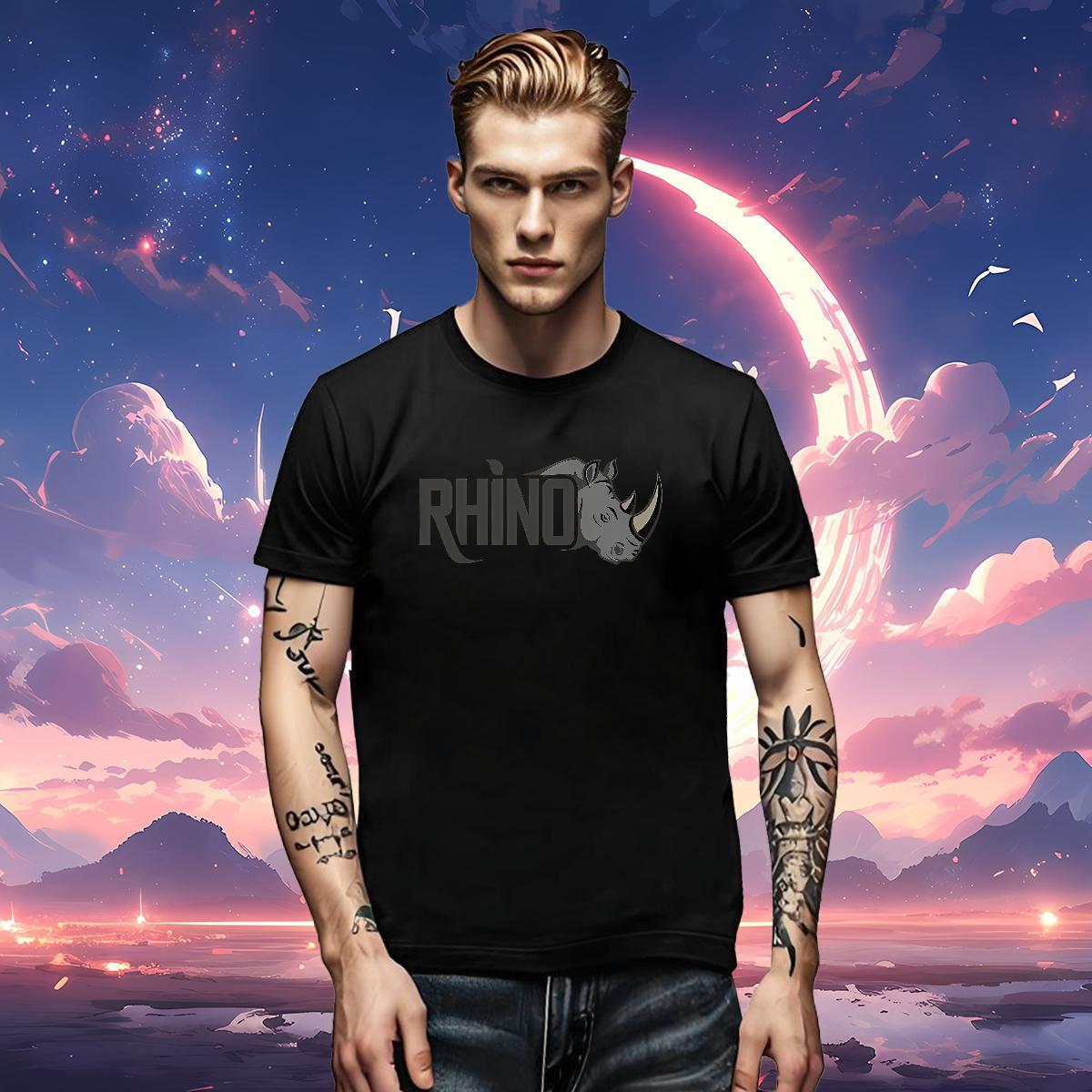2024 Summer Mens Tshirts rhinoceros Street wear Hip Hop 230g Cotton Wear Short Sleeve O-Neck TOP Quality T Shirts Men Custom Anime