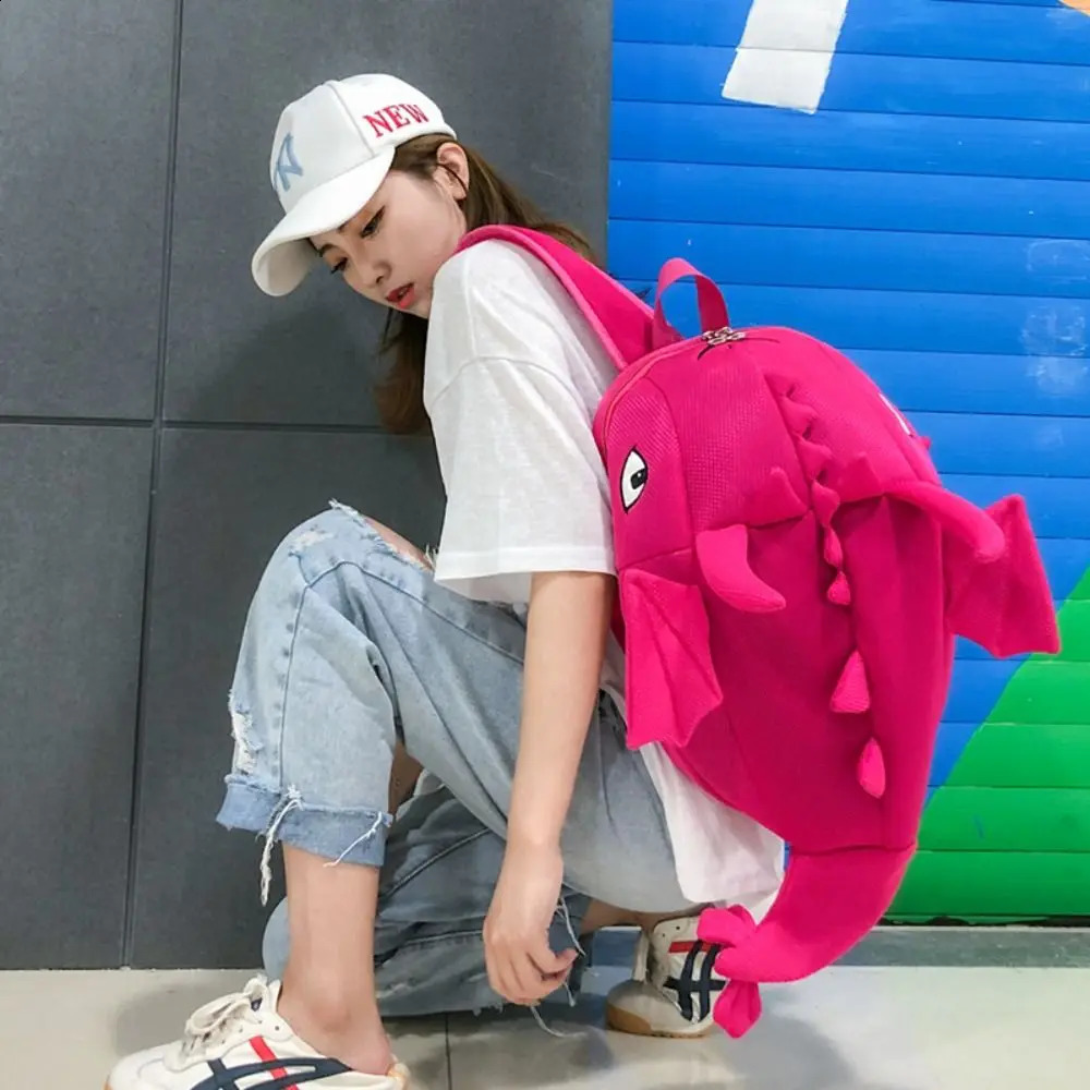 Creative cartoon cute candy color 3D dinosaur shoulder bag mens large capacity backpack 240813