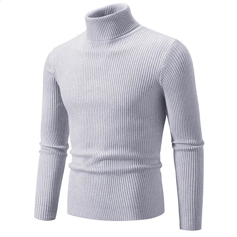 Cool trend mens high neck sweaters floral knit warm casual clothing knitted 240812
