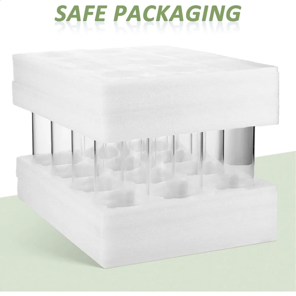 12 Pack 4 x 14 Inch Glass Clear Cylinder Flower Vases Set Floating Candle Holders for Centerpiece Table Home Wedding Decorations 240812