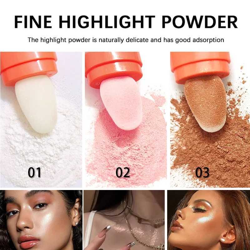 Highlight Powder White Moonlight Polvo De Hadas Flash Micro Light Contour Shadow Illuminator Female Facial Body Flash Makeup W240812