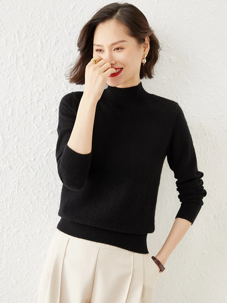 Women Sweater Long Sleeve Knitwear Warm Autumn Winter Bottoming Shirt Slim Fit Pullovers Fashion Korean Jumpers Pull Sweates 240812