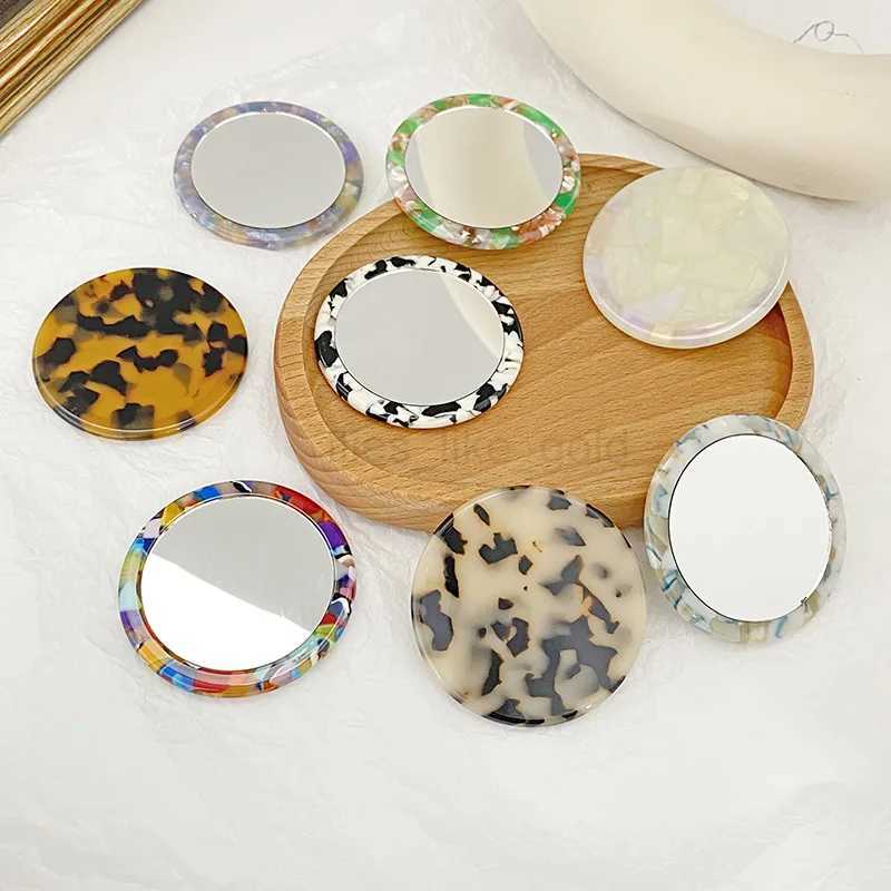 Simple acetic acid mini round mirror portable makeup mirror handheld makeup mirror Japanese Korean Ins pocket mirror W240813