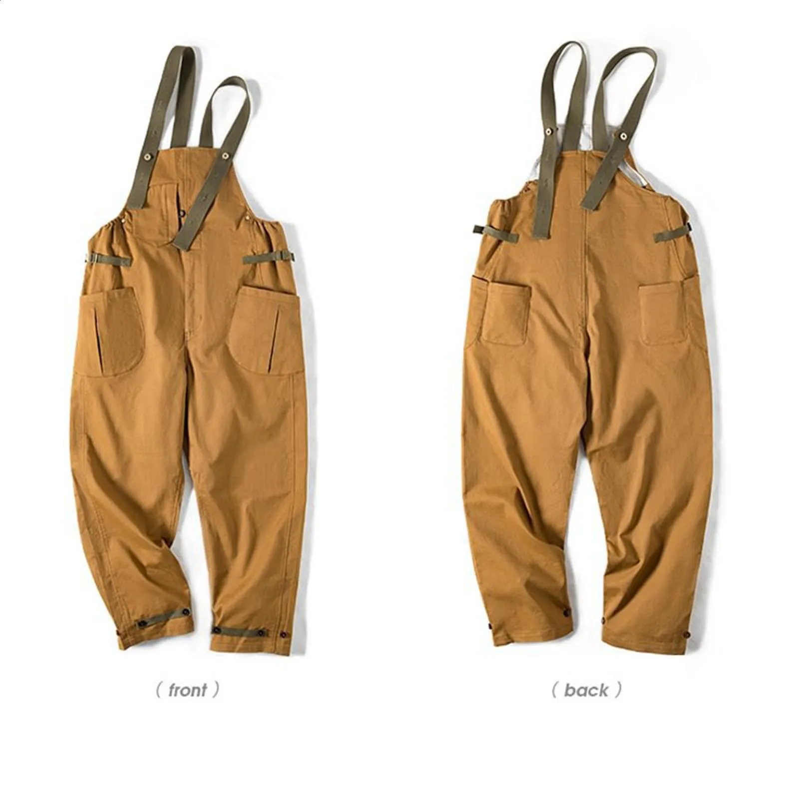 Mens denim bib cover workwear with adjustable shoulder straps stylish jumpsuit cargo pants pockets 240812