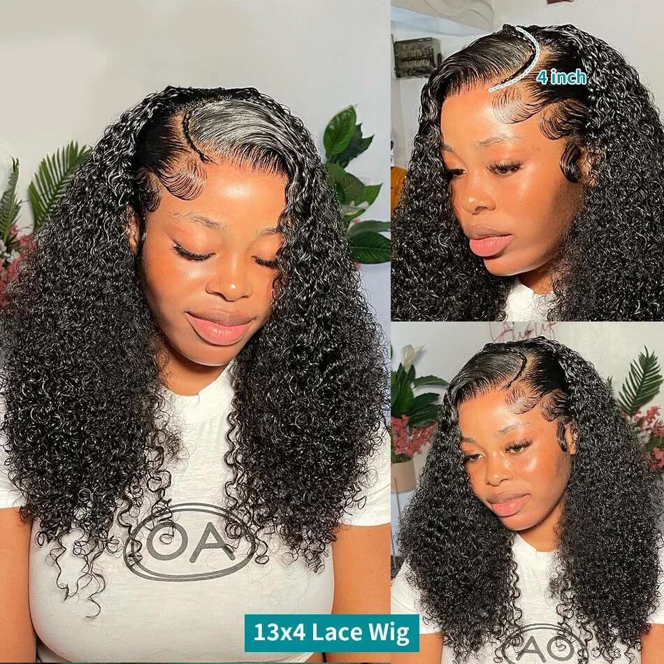250% Deep Short Bob 13X4 13X6 Transparent Lace Frontal Human Hair Wigs Water Wave 5X5 Closure Wig For Women