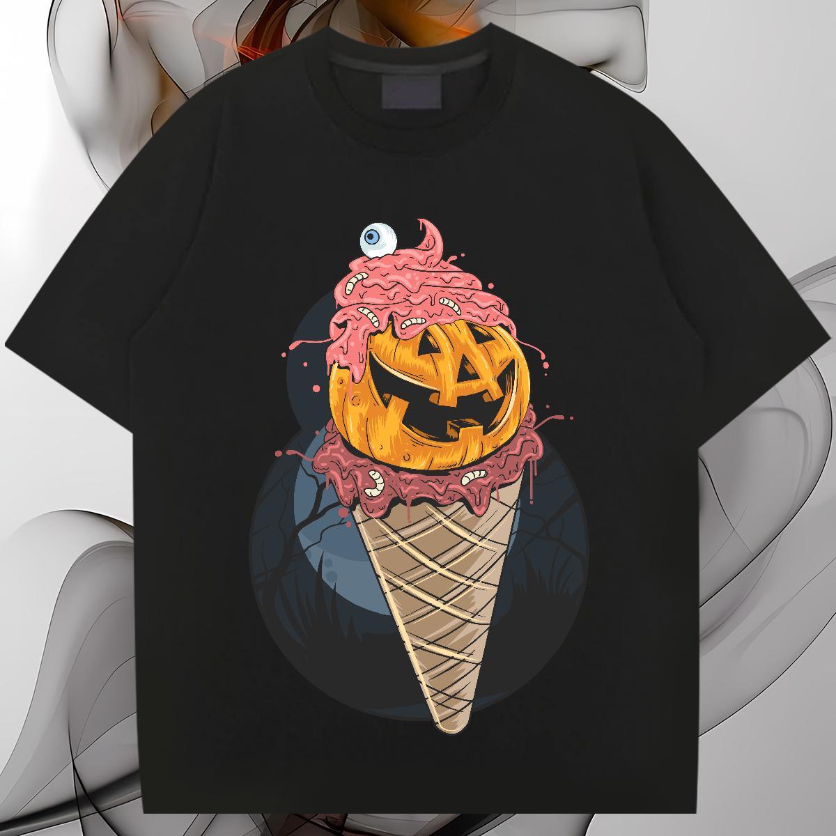 Free Shipping T-Shirts for Men Halloween Breathable Hip Hop Street DIY 230g 100% Cotton Men Tshirts New Top Tees