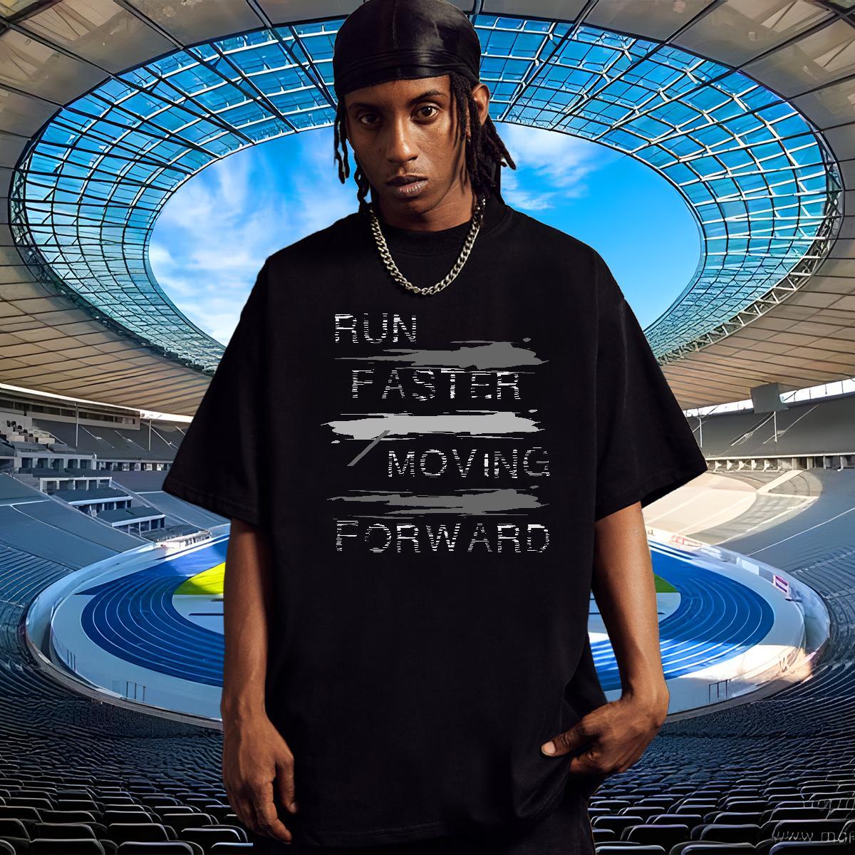 Free Shipping Mens Tshirts Sport 100% Cotton 230g Custom Cartoon Pure Cotton letter T shirt Fashion Tops Tees