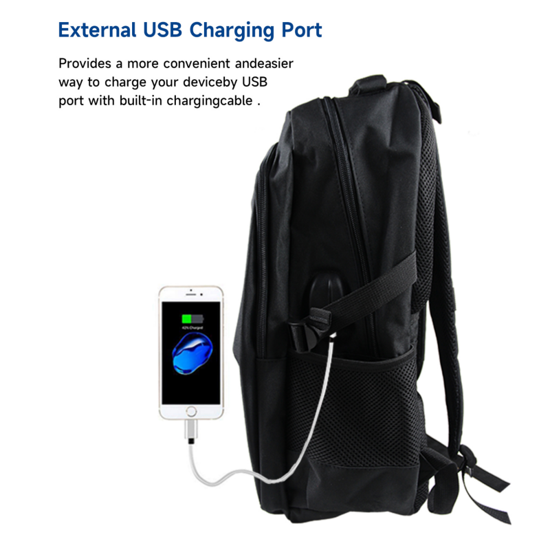 Casual Travel Laptop Backpack with USB Charging Port Lightweight for Men and Women Large Capacity Multi-compartment Business Schoolbags Bookbag Teen B