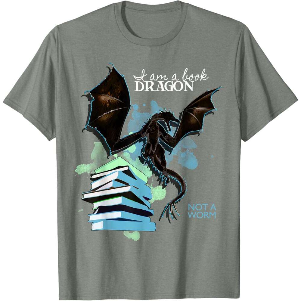 2025S Fashion Designer T Shirt For Mens I Am Book Dragon Not A Worm Funny Reading Lover Gift T Shirt Shirts Tshirt Graphic Tee Casual Tops Clothes Sho