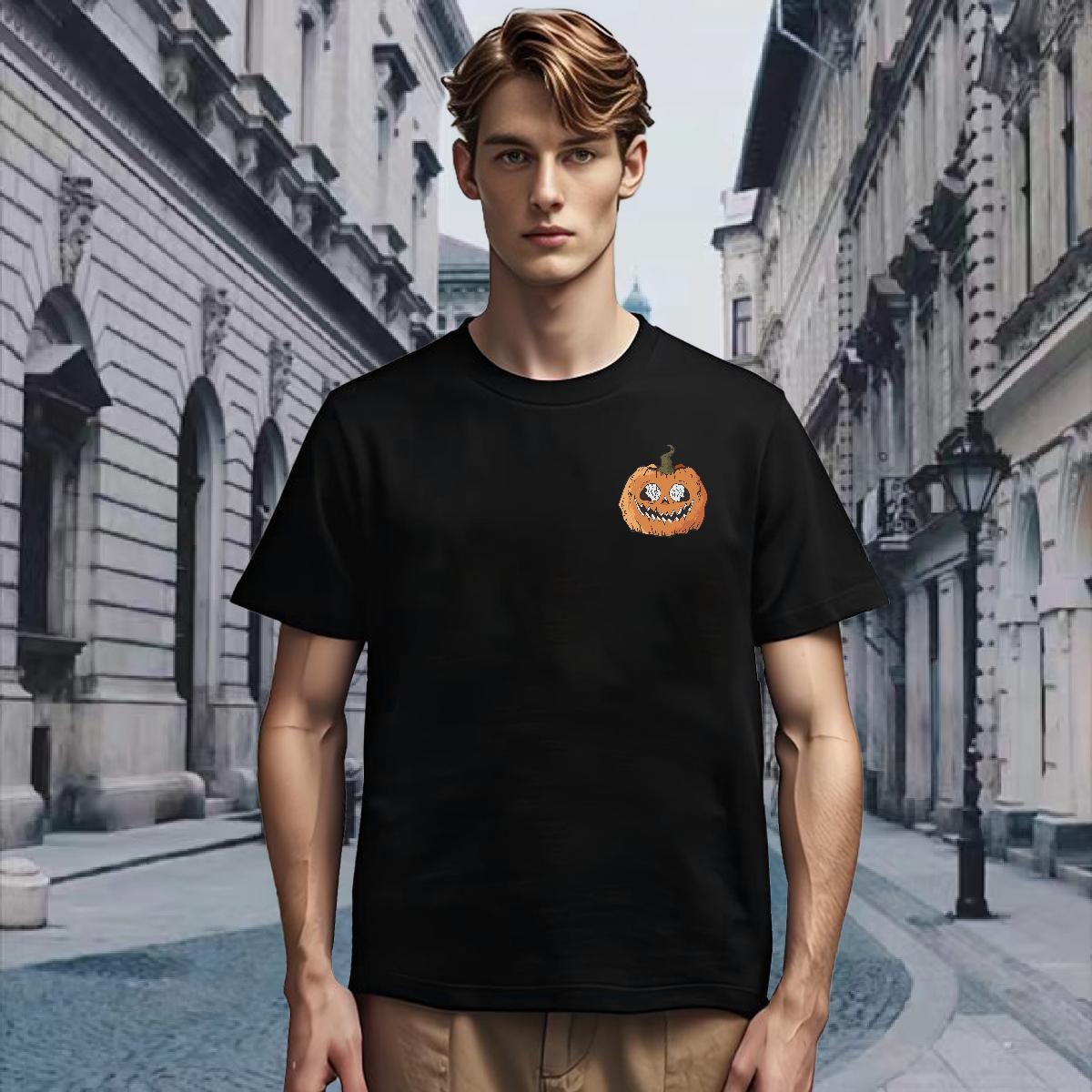 Unisex T Shirts Men pumpkin Breathable Home Outdoor DIY Printed 230g Pure Cotton Tshirt for Man Woman 2024 Designer Top Tees