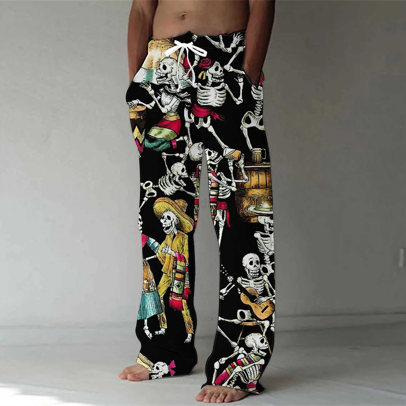 Spring/Summer 2023 Fashion 3D Digital Printing Mens Bamboo Cotton Pants Street Hip Hop Beach Leisure Quick Dry Dance Yoga PantsXJ240813