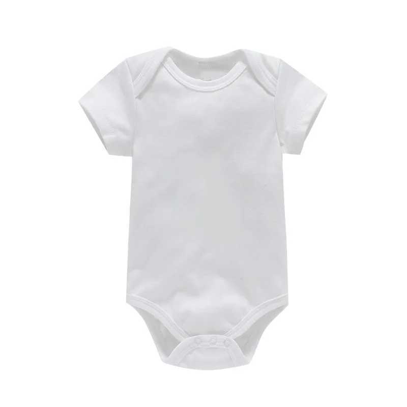 Baby clothing 100% pure cotton girls jumpsuit summer short sleeved white baby boys tight fitting clothes newborn clothing 3 pieces/set baby pajamas W2