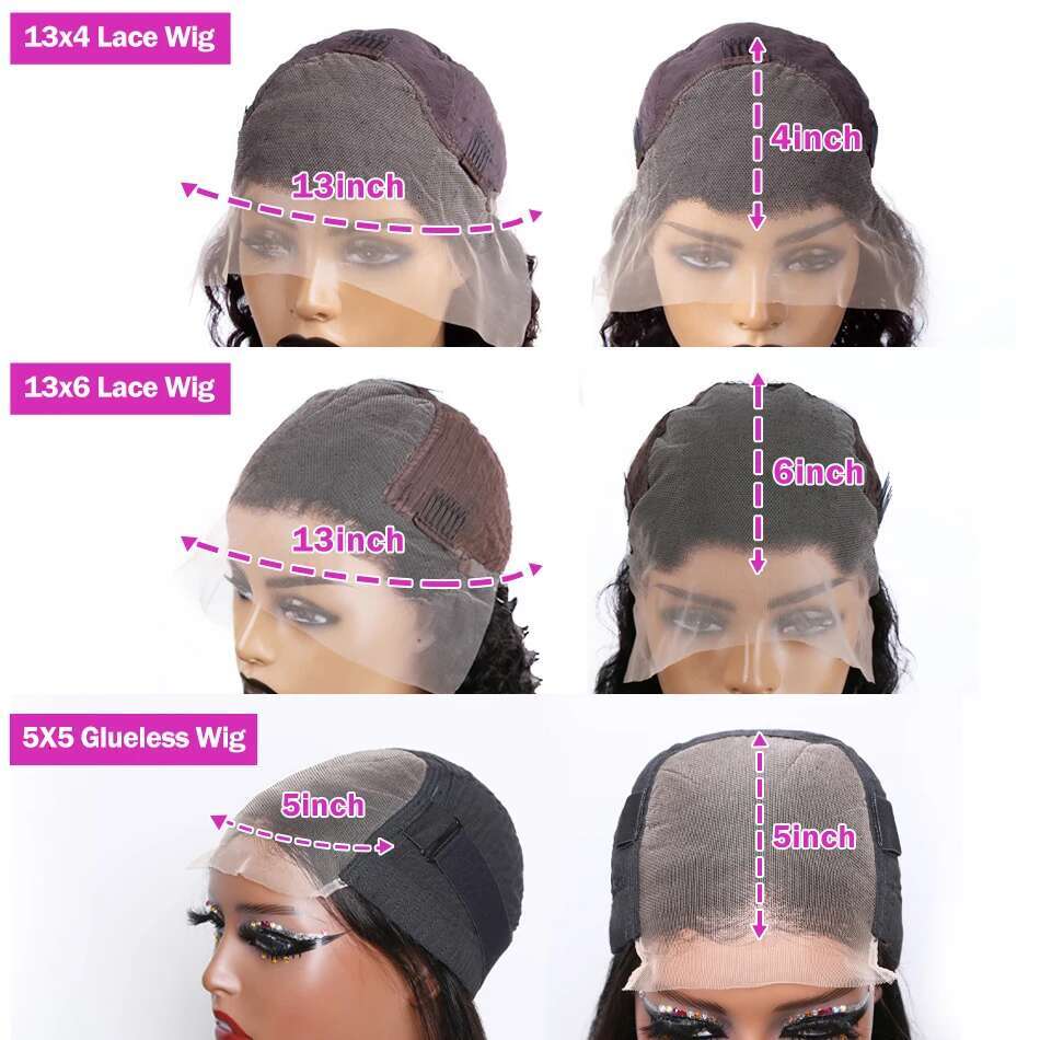 13X6 Short Curly Bob Water 13X4 Deep Wave Lace Front Wigs 5X5 Glueless Wig Human Hair For Women