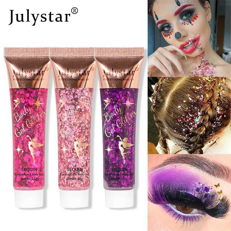 Multi functional glittering nails hair body facial glittering gel art glittering sequins festival stage glitter liquid eye shadow decoration W240812