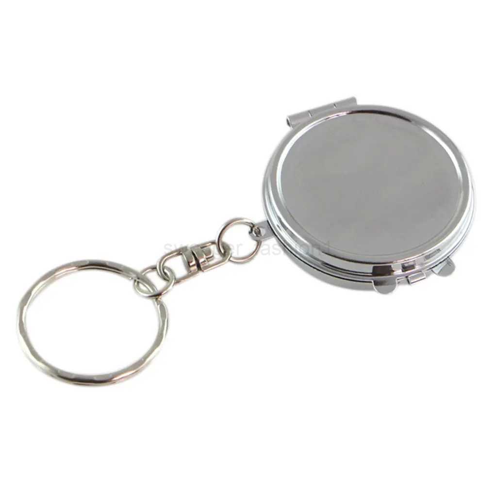 Round Heart Oval Sqaure Shape Double Sides Cosmetic Mirror Metal Folding Keychain Makeup Mini MirrorXJ240813