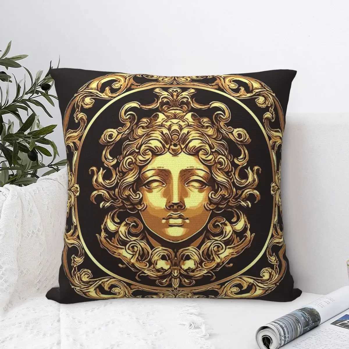 Pillow Case Medusa with ancient creative art square shell soft cushion cover fashionable zipper decoration shell suitable for home 40x40cm T240829