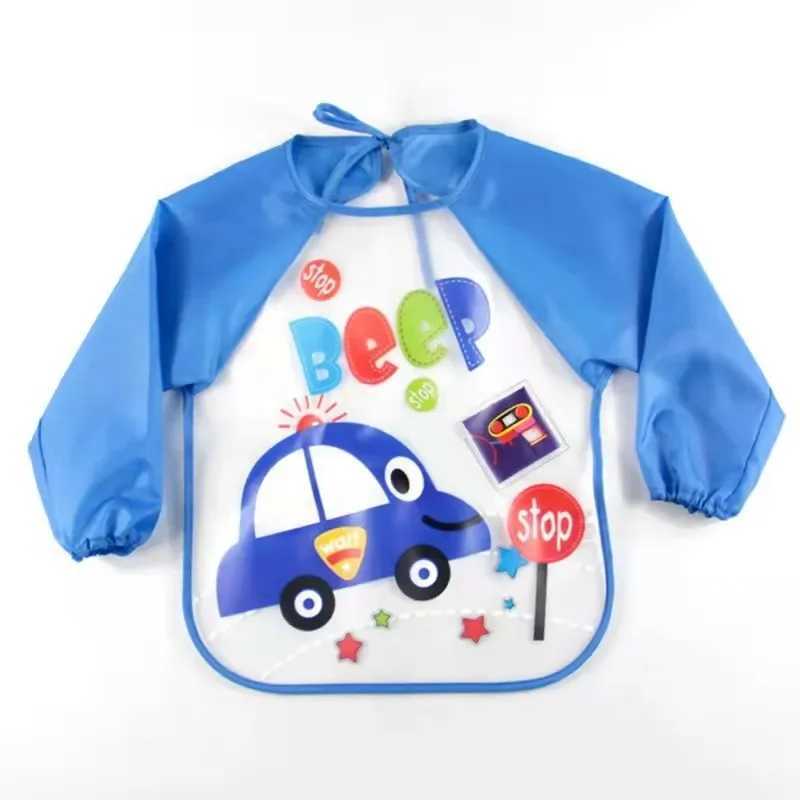 Bibs Burp Cloths Cute Cartoon Animals Baby Bibs Waterproof Colorful Children Bib Full Sleeve Bibs Children Apron Long Sleeve Feeding Bibs BabyL4812