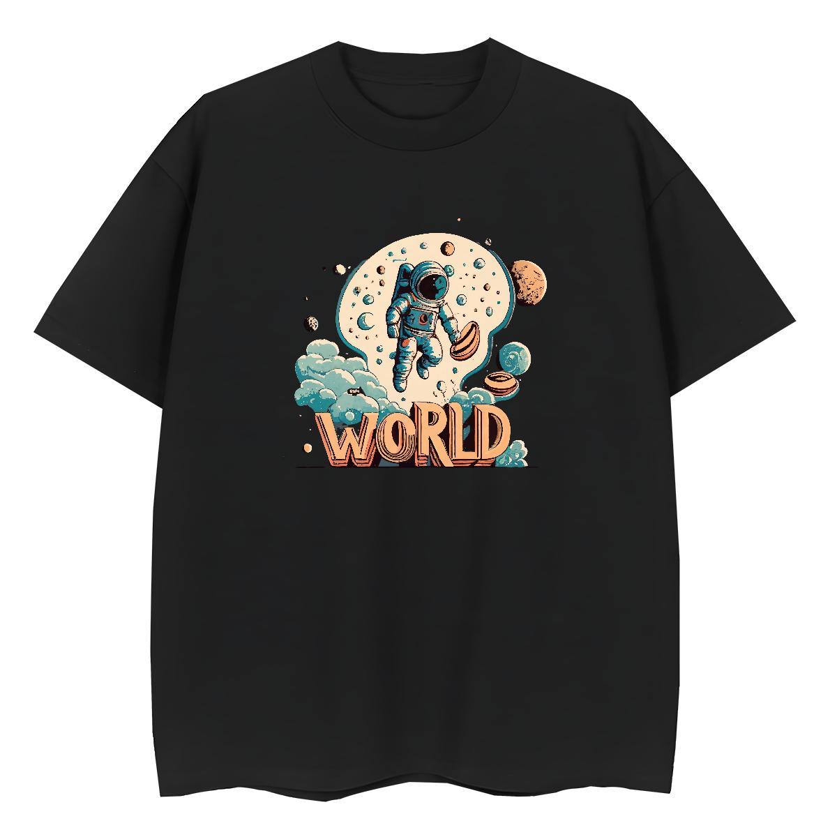 Classic Tshirts Anime Printing Street 230g Cotton DIY Printed Breathable Short Sleeve spaceman T-Shirts for Men Fashion New Tops