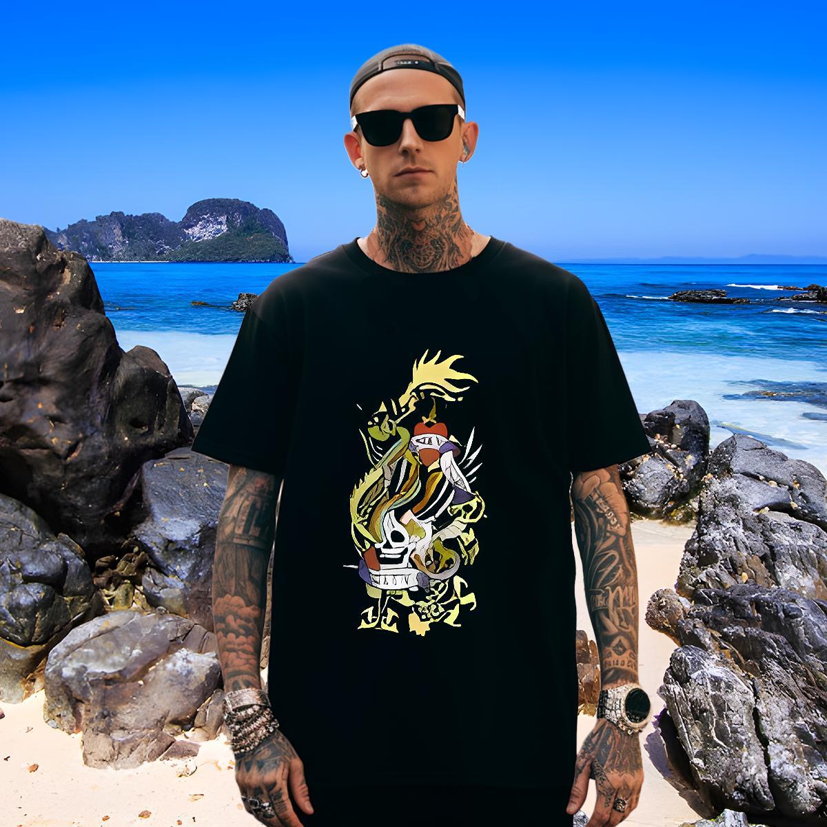 Classic T shirt halloween O Neck Short Sleeves Sports Casual Custom Anime 230g 100% Cotton Couples T Shirts Fashion Designer Polos