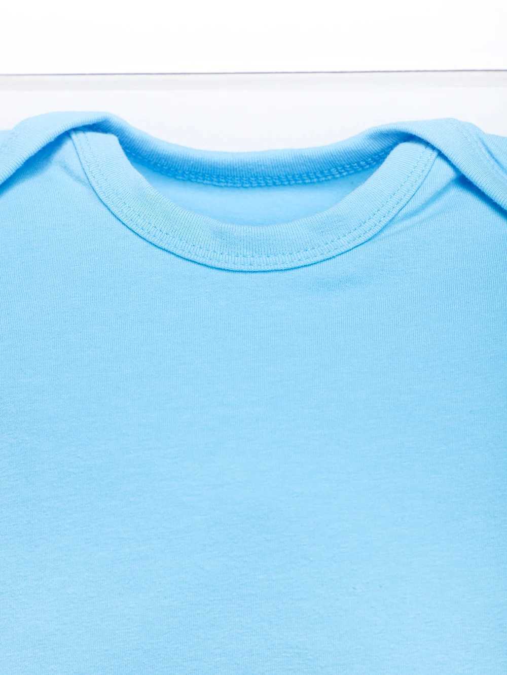 Baby Summer Casual Comfortable Breathable Baby Boys and Girls Clothing Blue Refresh Short Sleeve Crew Collar Newborn Tight W240812