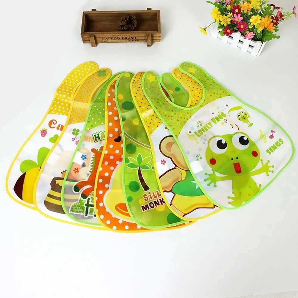 Bibs Burp Cloths Burp Smock Series Infant Kid Saliva Bib Kids Plastic Cloth Lunch Translucent Bibs/Cute Pattern Towel Baby Bibs WaterproofL4812