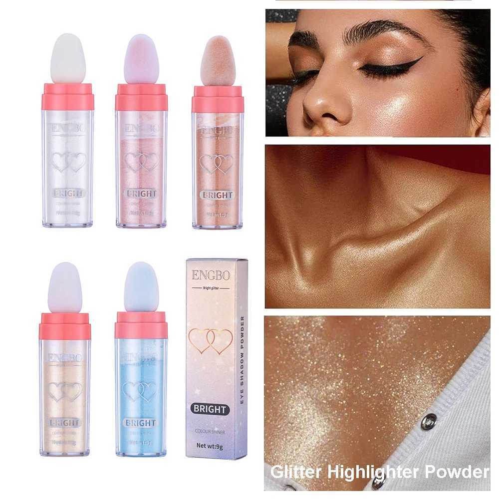 Body Glitter Facial and Body Highlight Powder Sponge Head High Fairy Glitter Powder Bright Makeup Stick W240812