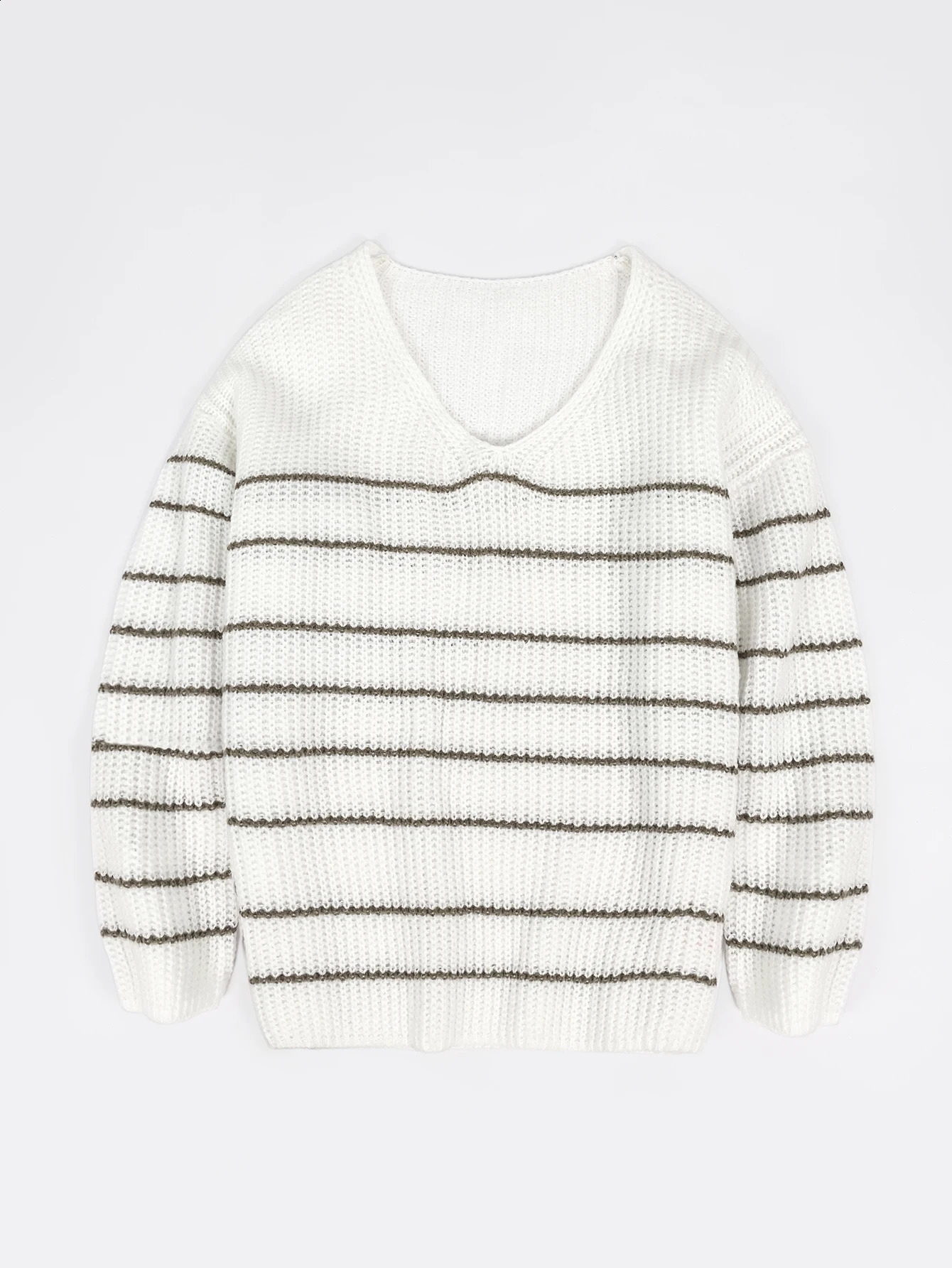 Vneck holiday womens sweater with floral knit metal stripes autumn skydiving long sleeved ultrathin 240812